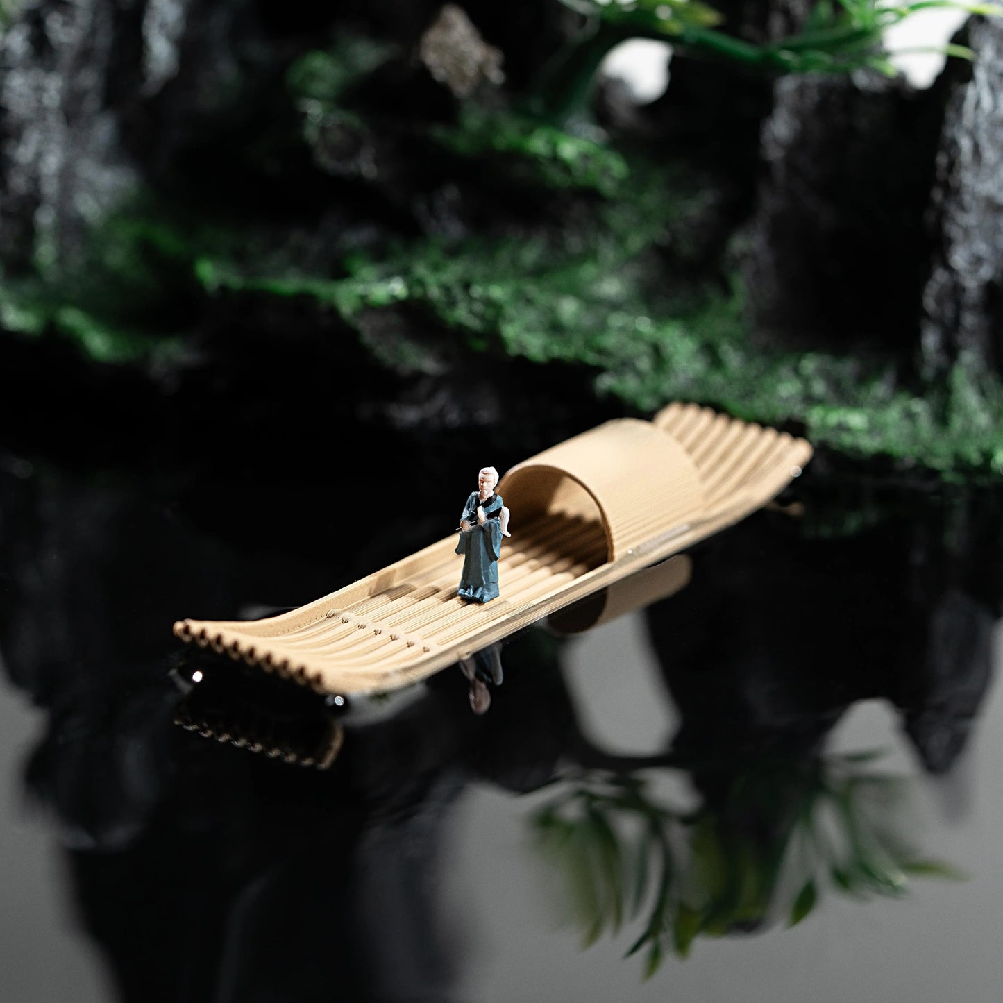 Floating Mini Boats Simulation Bamboo Raft for Fish Tank Bonsai Micro Landscape Decor Creative Decoration Aquarium Accessories