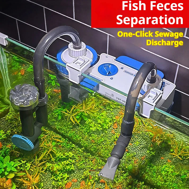 220V Silent Aquarium Fish Tank Filtration System Oxygenation Integrated Machine Water Purification Wall Mounted Fish Toilet