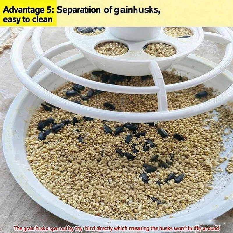 Automatic Bird Feeder with Anti-Scatter Dispenser for Cage with Hanging Hook