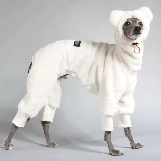 Warm Fleece White Sweatshirt for Airless Terrier Soft 4-legged High-Neck Grey Clothing Whippet Bedlington Winter Quad Thickened