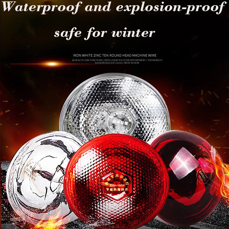 Durable Poultry Heating Lamp Breeding Bulb High Quality E27 100/150/250/275W LED Light Pet Brooder Hatch Chick Heater Bulb