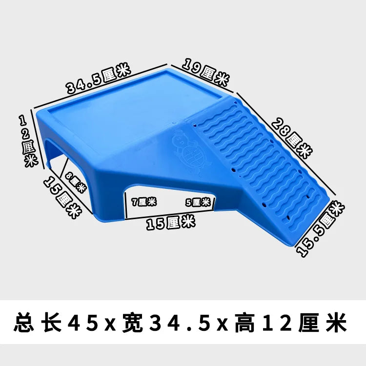 ‌Heavy-Duty Turtle Tank with Basking Platform - Large Plastic Aquarium for Reptiles, Waterproof Fish Pond with Drainage System