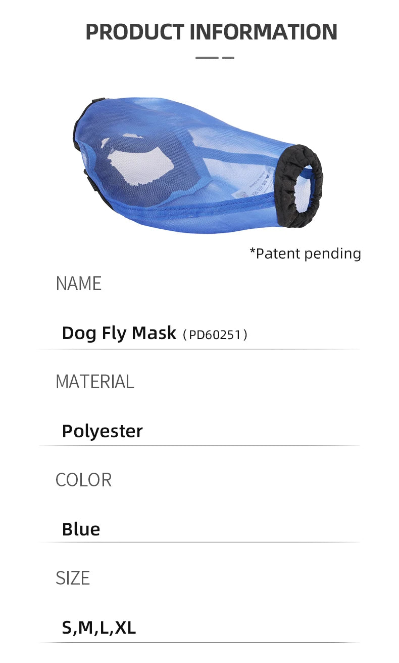 Anti-Mosquito Dog Muzzle Adjustable Breathable Bite-Resistant Pet Mask Outdoor Walking Training Comfortable Durable Safe Play