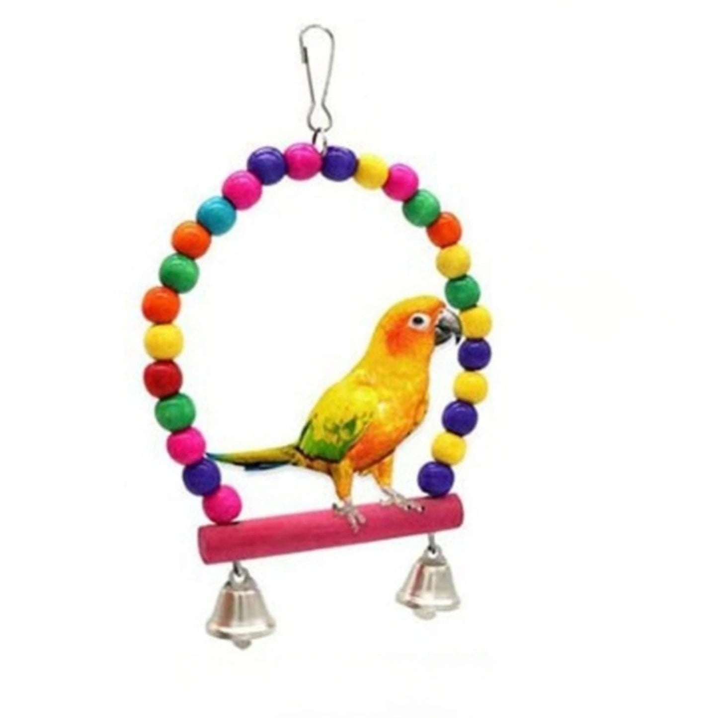 Bird and Parrot Toys Swing Bird Cage Decoration Mirror Staircase Wind Chimes Bird Accessories Toys for Birds