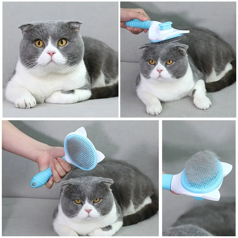 Pet Comb Cat Cleaning Supplies High Quality Self cleaning Brush Professional Grooming brush for Dogs, Cats pets Bath