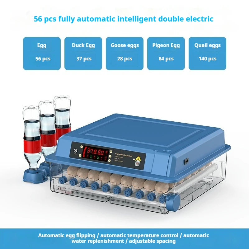 Intelligent Egg Incubator 6/9/12/15/24/36/48/56/64/98/120/128/152/176/192 Eggs for Ostrich Chicken Duck and other Birds