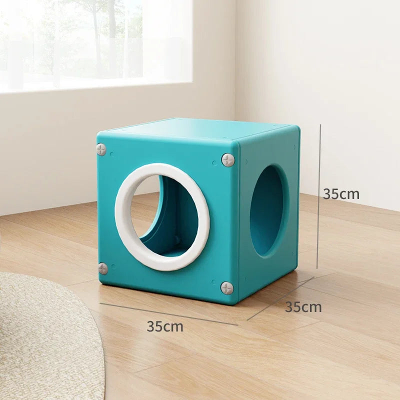 Resin Cat Tunnel, Transparent Space Capsule Cat Modular Durable Hideaway Bed   Coffee Table Side Cabinet for Pets