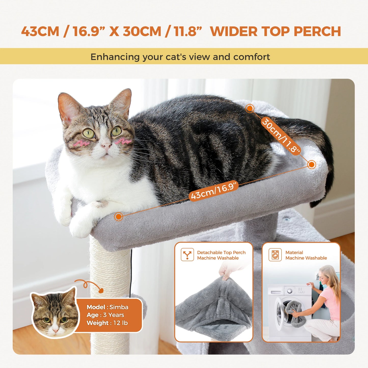 Large Cat Tree for Indoor Cats Multi-Level Cat Tower with Spacious Condos Sisal Scratching Pad Kitten House Accessories Cat Toys