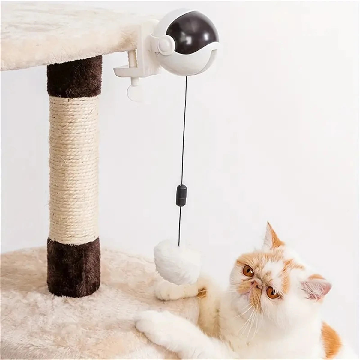 1Pc Fun Lifting Ball Electric Motion Cat Toy With Automatic Retractable Cat Teasing Ball Rotating Interactive Puzzle Pet Toys Cat Toys