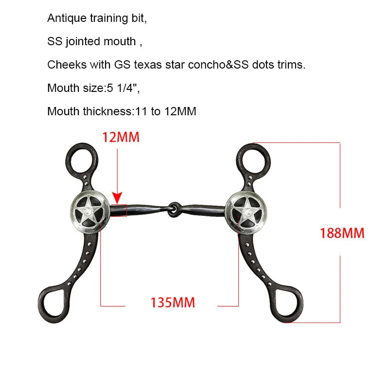 Equestrian Horse Mouth Bit Snaffle Gag Bite Horse Training Riding Harness Supplies