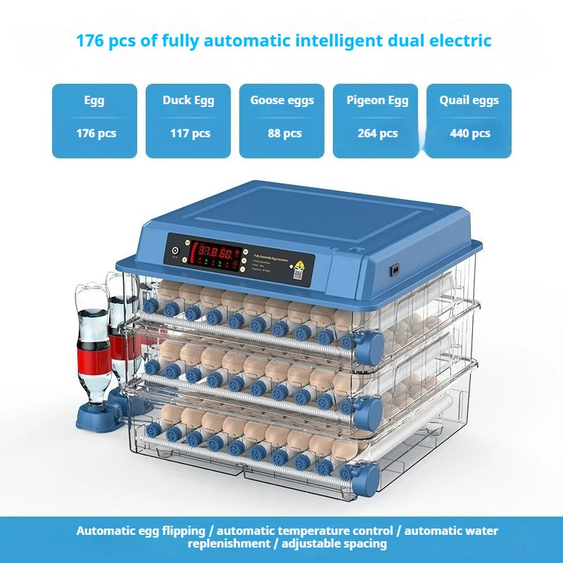 Intelligent Egg Incubator 6/9/12/15/24/36/48/56/64/98/120/128/152/176/192 Eggs for Ostrich Chicken Duck and other Birds