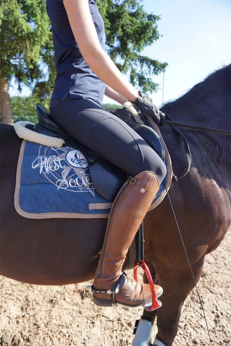 MXLLINA White Horse Riding Pants Women Equestrian Breeches Full Seat Silicone Competition Leggings Anti-pilling Sports Tights