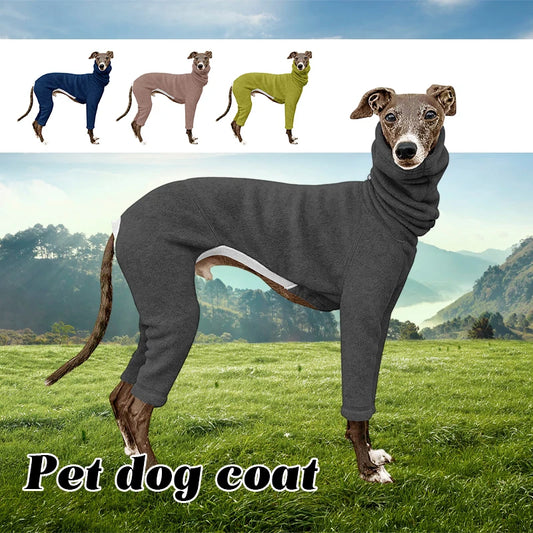Turtleneck Pet Dog Clothes Jacket Whippet Italian Greyhound Dog Winter Stretch Overalls Pullover Jumpsuit For Big Dogs Costume