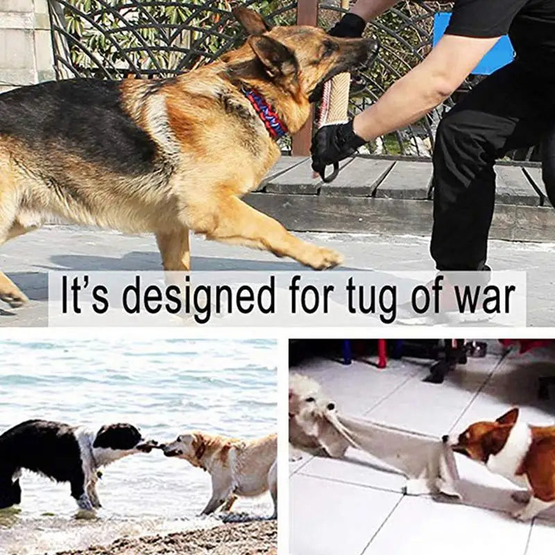 Dog Tug Toy Pet Bite Jute Tug Pillow With 2 Rope Handles Medium Large Dogs Training Toys for Malinois Pet Interactive toy