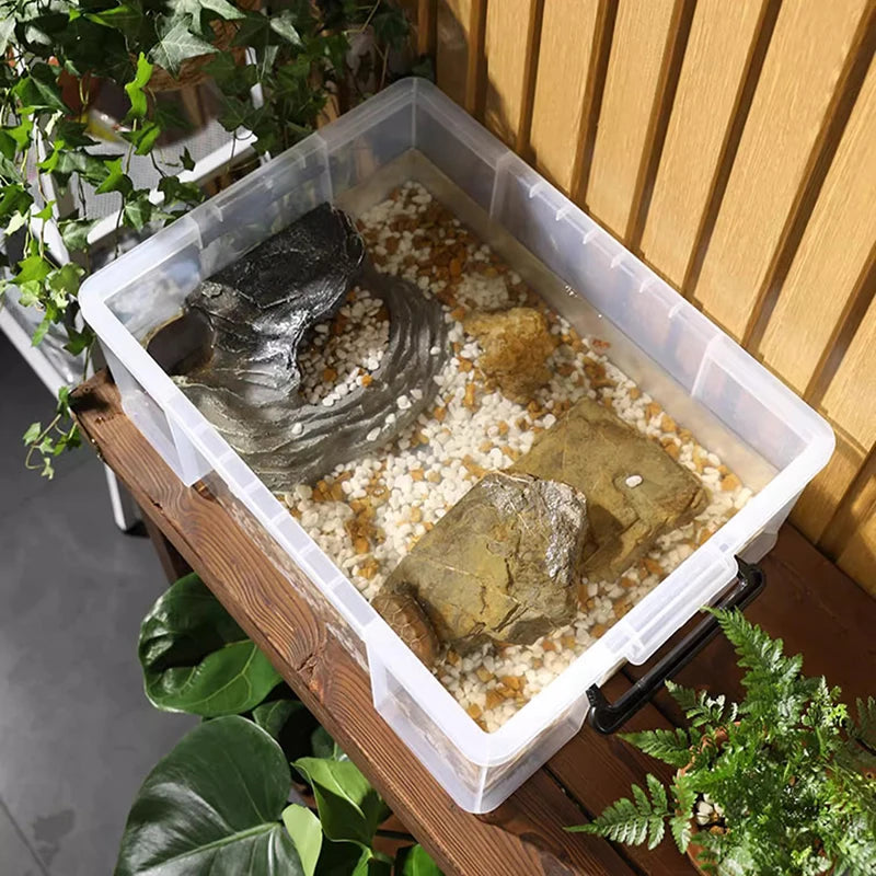 Turtle Terrariums Household Turnover Box Turtle Breeding Plastic Landscaping Tank Transparent Aquarium Reptile Transport Boxes