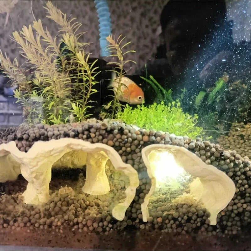 Fish Tank Underwater Palace Hiding Cave for Fish Shrimp Reptiles Shelter, Landscaping Ornaments 3D Printed Aquarium Decorations