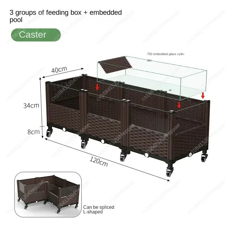 Turtle special ecological landscaping breeding tank breeding box household raising yellow edge turtle large extra large amphibians