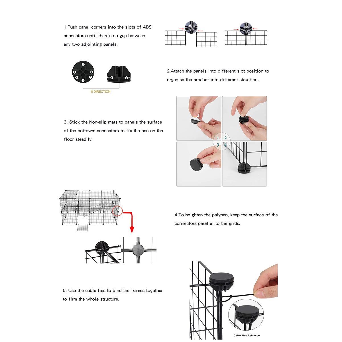 Pet pen Dog cage Indoor kennel fence Dog pen Dog cat free splicing cage Cat cage rabbit