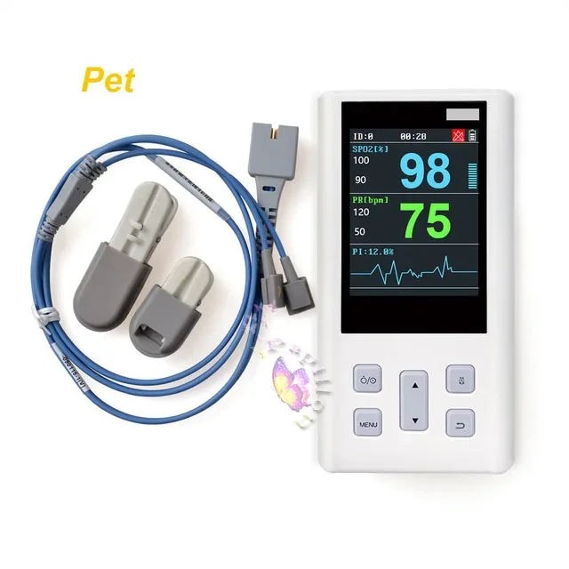 Handheld Pulse Oximeter Monitor for Heart Rate and Oxygen Saturation with Veterinary Medical SPO2 with Memory