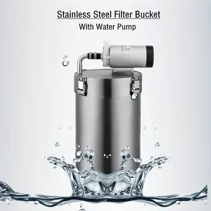 Aquarium Stainless Steel External Pro Canister Filters with Pump ADA Style Fish Tank Filter Bucket Barrel Aquarium filter Fish tank filter