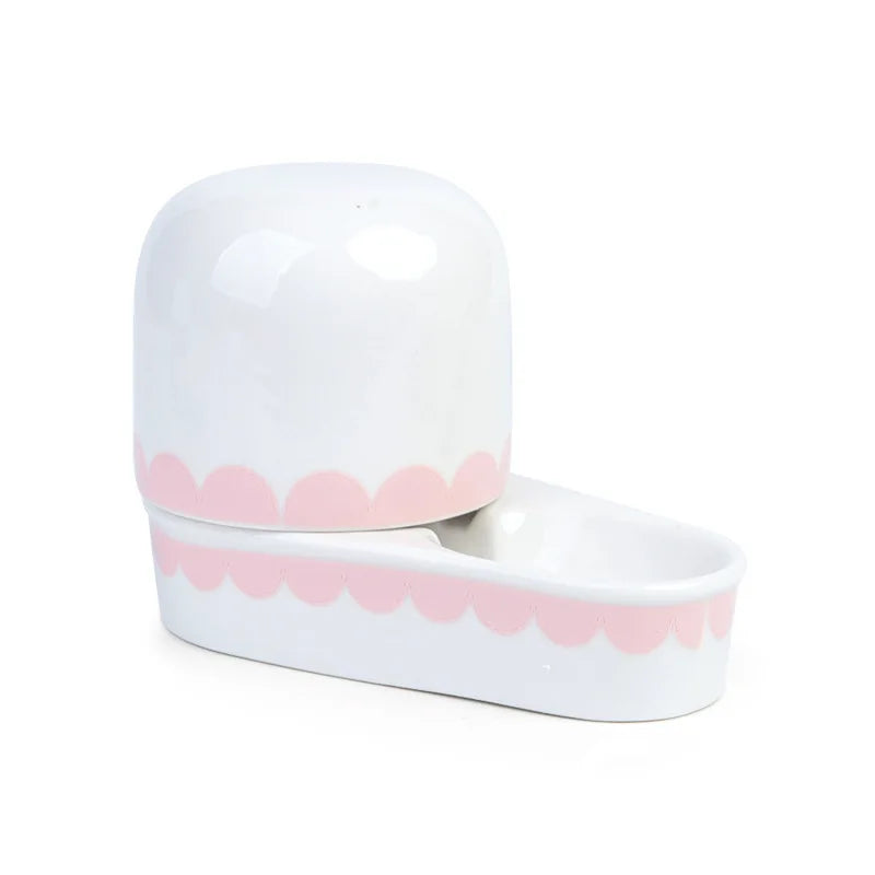 Pet ceramic supplies rabbit drinking fountain hanging bowl chinchilla ceramic toilet rabbit grass rack
