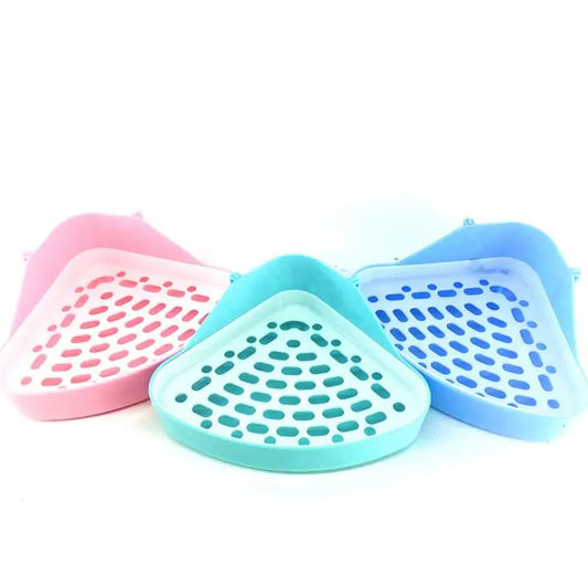 1 Bunny Litter Box Small Pet Toilet Triangle Potty Trainer Corner Litter Bedding Box For Rabbit Chinchilla Guinea Pig 24x18x11cm