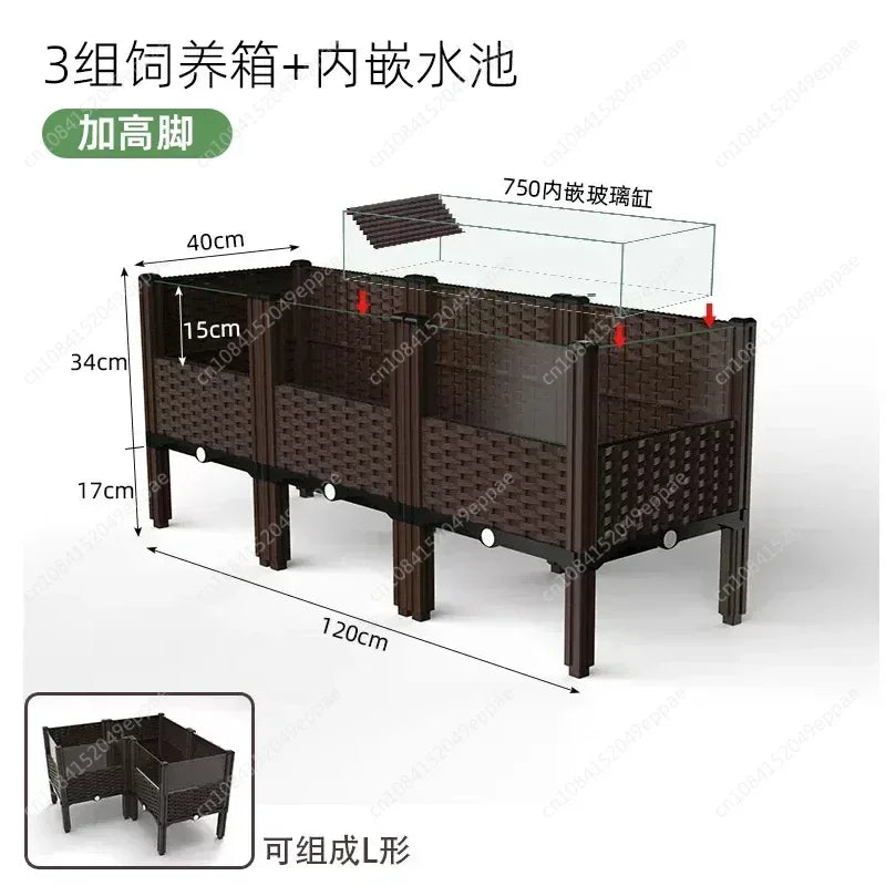 Turtle special ecological landscaping breeding tank breeding box household raising yellow edge turtle large extra large amphibians