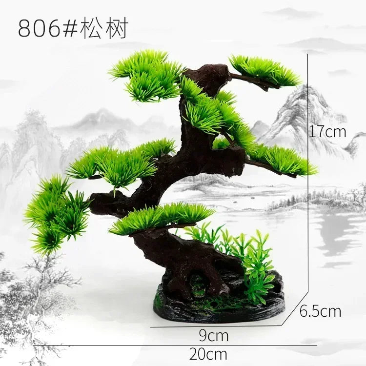 Aquarium Ornaments Simulation Plants Fish Tank Landscaping Decorations Plastic Water Plants Flowers Trees  Accessories