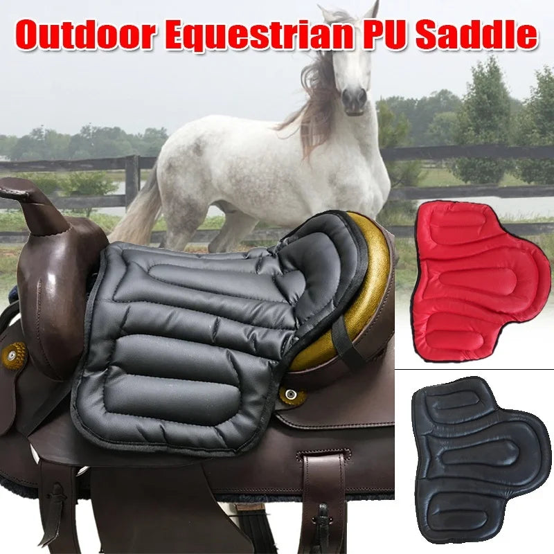 Horse Riding Saddle Pad Soft Equestrian Seat Pad Horse Riding Equipment Comprehensive PU Saddle Pad Western Saddle Pad Painless