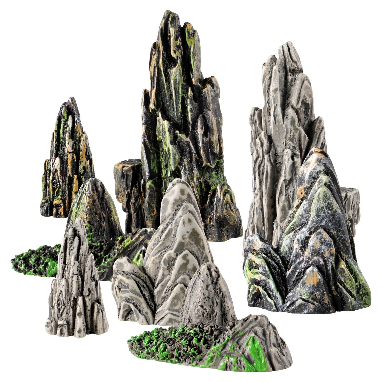 8 Pcs Mini Resin Rockery Simulated Mountain Bonsai Landscape Accessory Figurines Home Decor Garden ornament Craft Aquarium Decor