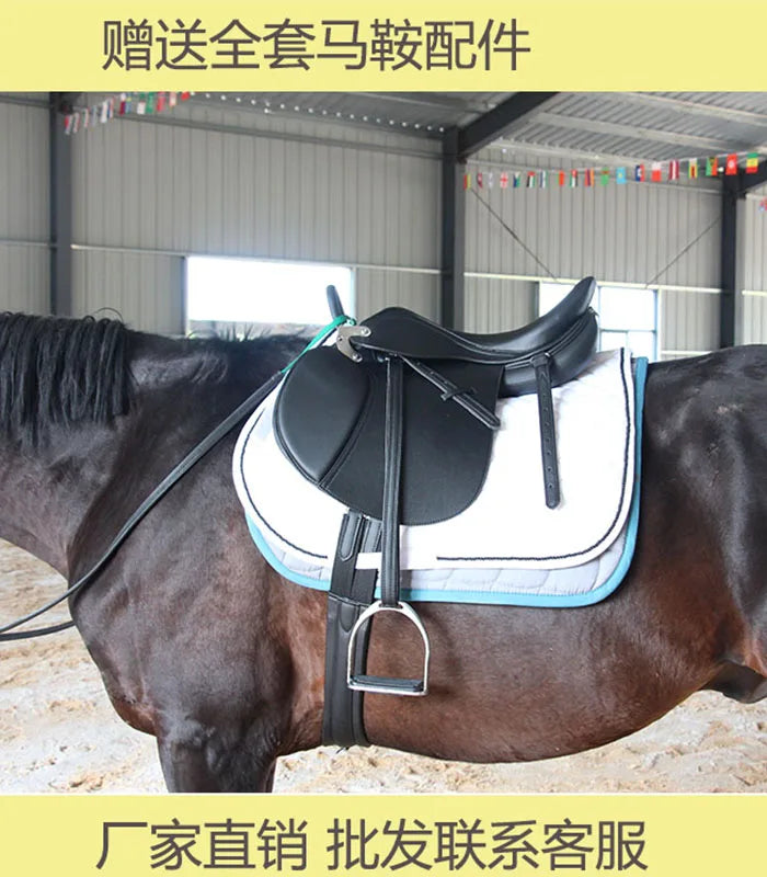 Armrest Full Set Comprehensive Novice Saddle Microfiber Wear-Resistant Horse Harness Equestrian Saddle English Saddle
