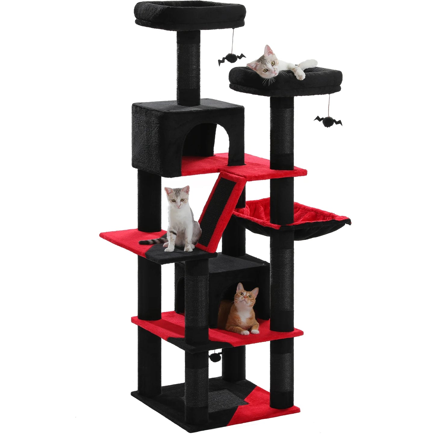 Large Cat Tree Tall Cat Tower for Indoor Cats Multi-Level Plush Cat Condo with Scratching Posts Scratching  Posts  Perches Caves