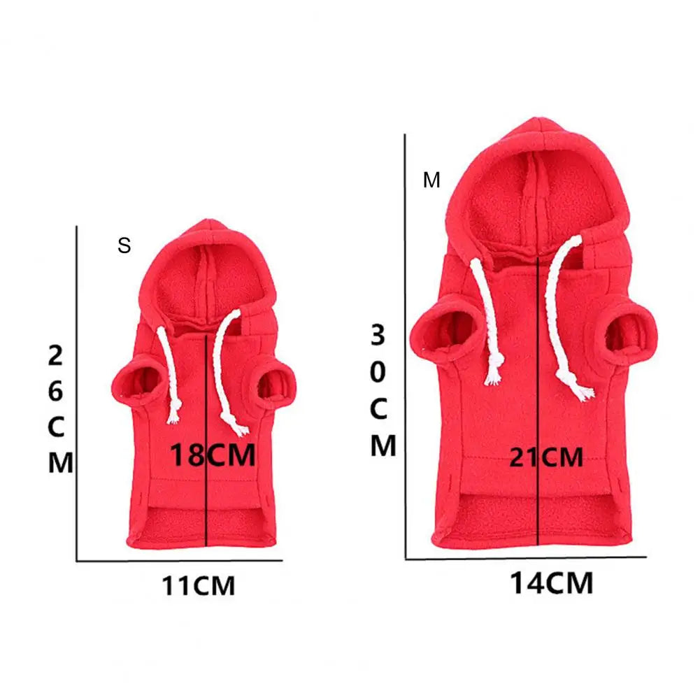 Cute Ferret Hoodie Solid Color Drawstring Hooded Sweatshirt Thick Fluffy Pet Hoodie Foreleg Elastic Hamster Guinea Pig Clothes