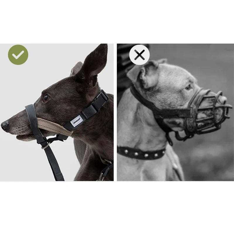 Dog Mouth Anti Barking Bark Collar Dog Adjustable Training Mesh Fabric Explosion-proof Flushing Control Traction Pet Supplies