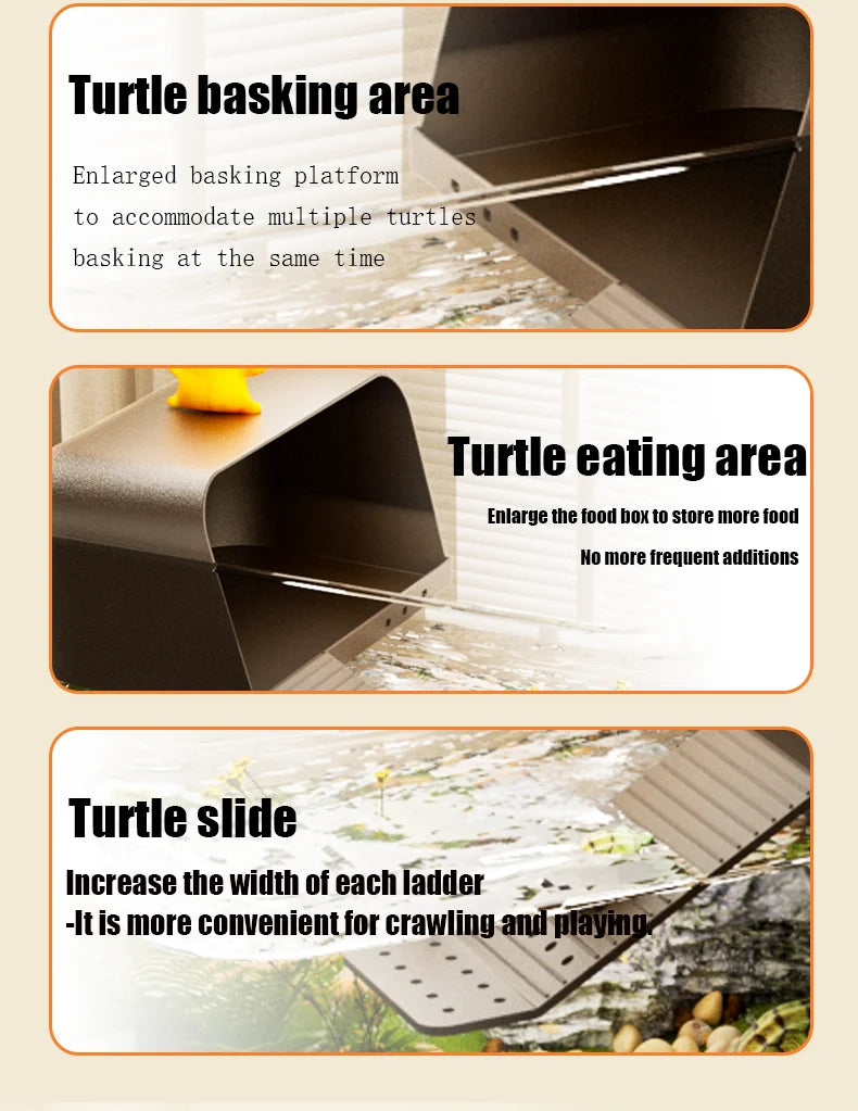 New Household Brazilian Turtle Ecological Landscape Tank Turtle Specific Feeding Tank With Tape Platform Amphibious Turtle Tanks