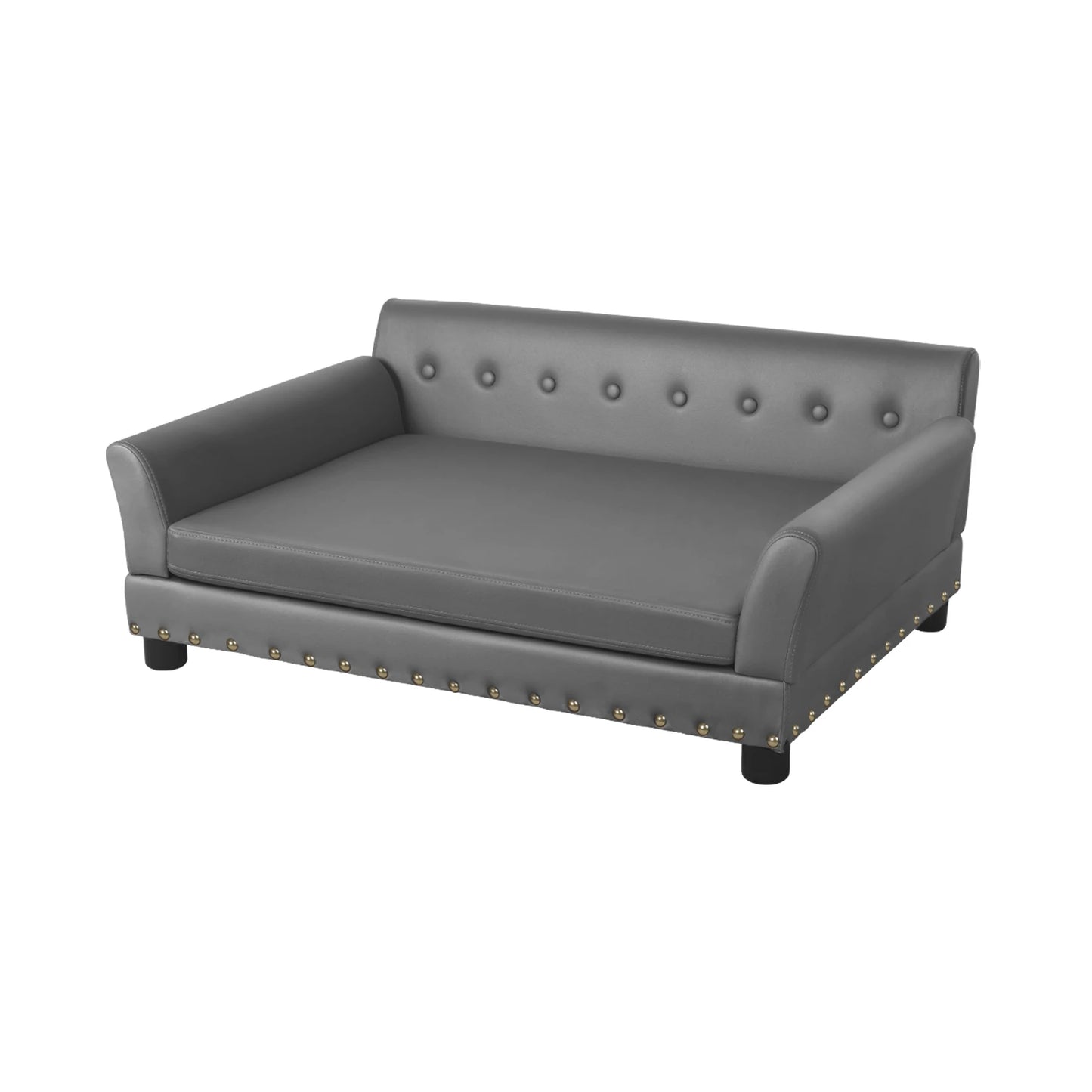 Elevated Luxurious Dog Bed Sofa Microfiber Leather Cover Extra Large with Removable Cushion