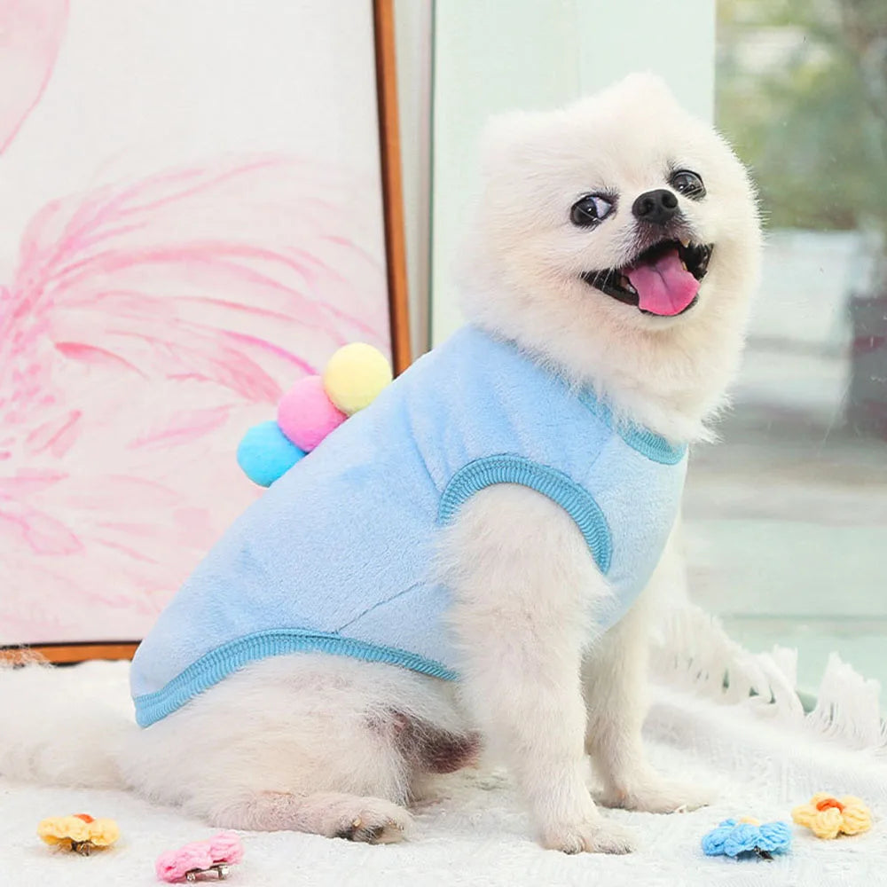 Cat Sweater Small Dog Clothes Winter Warm Cute Pet Sweaters Flannel Cat Vest Outfits for Chihuahua Yorkie Dachshunds Small Dogs and Hairless Cats