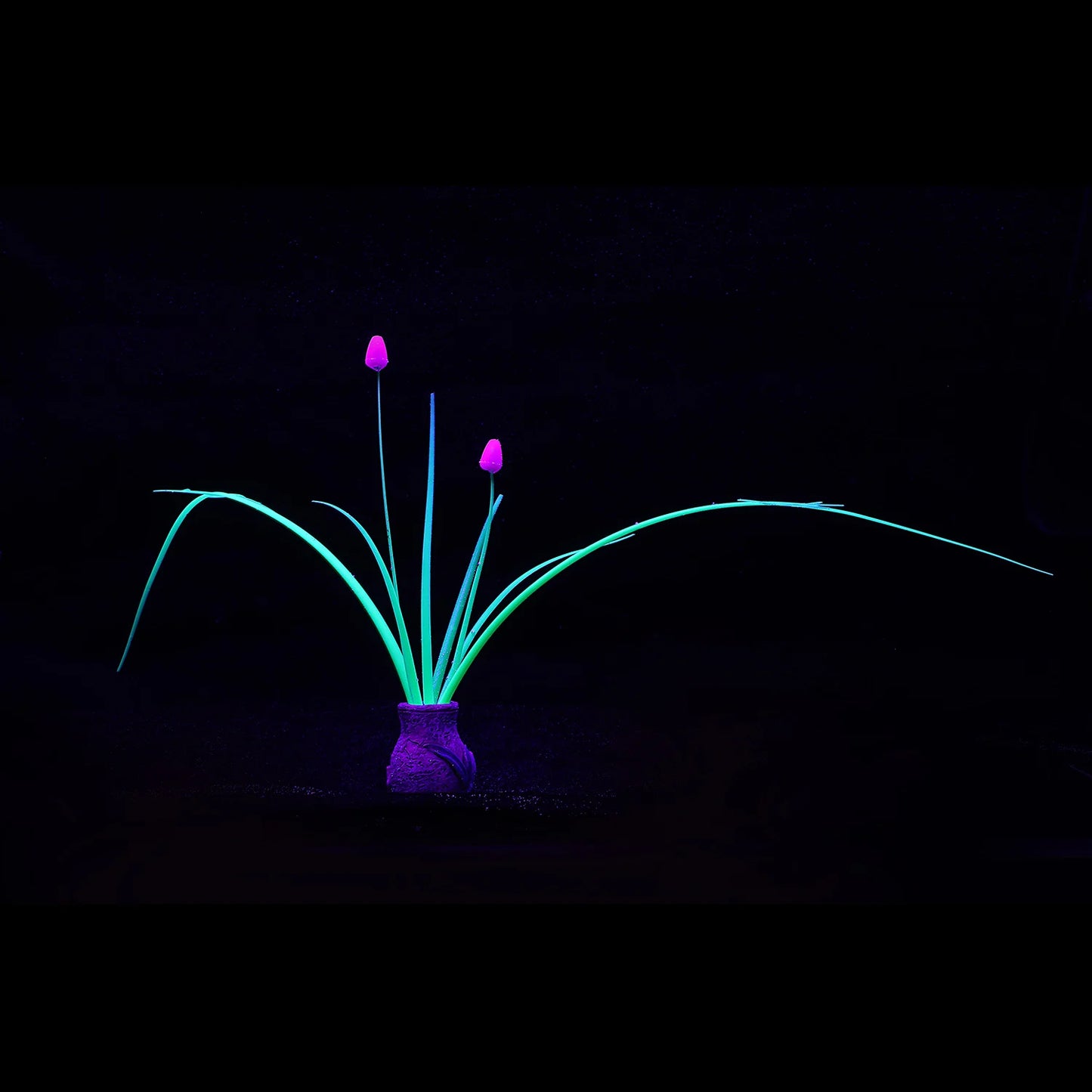 Glow in Dark Coral Orchid Flower – Fluorescent Silicone Aquarium Decor, Fish Tank Ornament for Freshwater & Saltwater