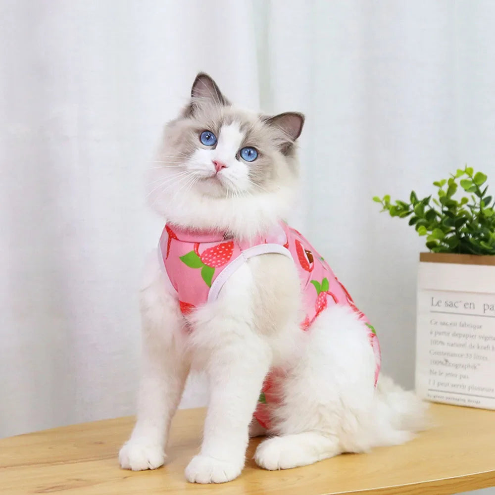 Cat Surgery Recovery Suit Female Cat Spay Recovery Suit Kitten Onesie for Cats After Surgery Anti Licking Breathable Cat Clothes