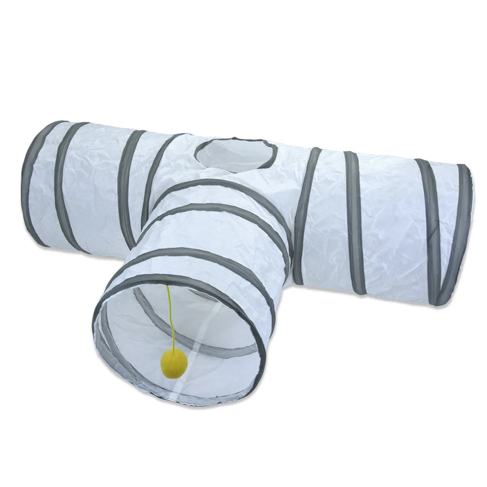 White Cat Tunnel Pet Supplies Funny Kitten Toys Foldable Toys For Cats Pet Training Interactive Fun Toy Play Tunnel Tube