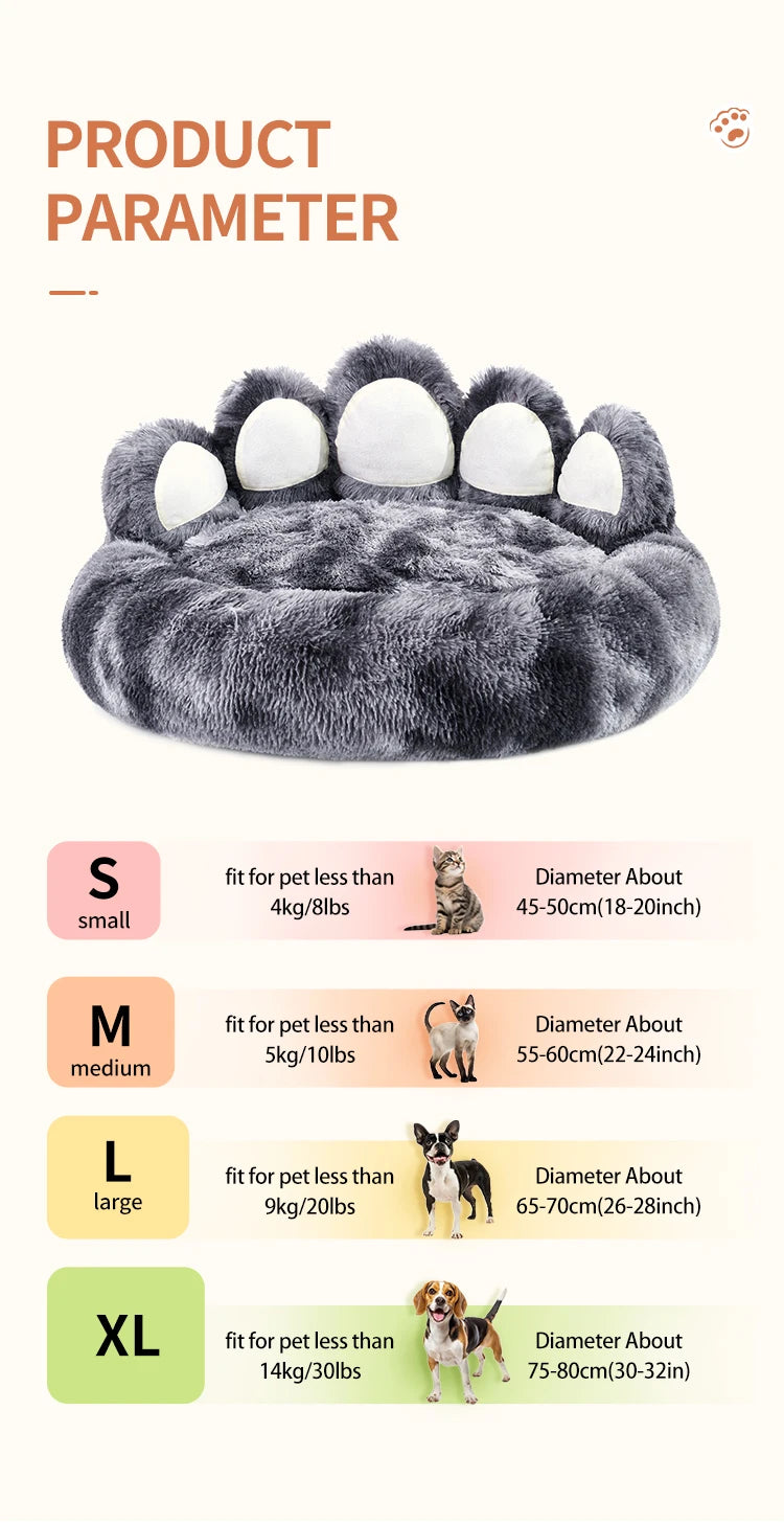 Cozy Comfy Pet Dog Bed Paw Shape Warm Dog Bed Cushion for Your Furry Friend Fluffy Dog Bed Cat Mat Deep Sleeping Warm