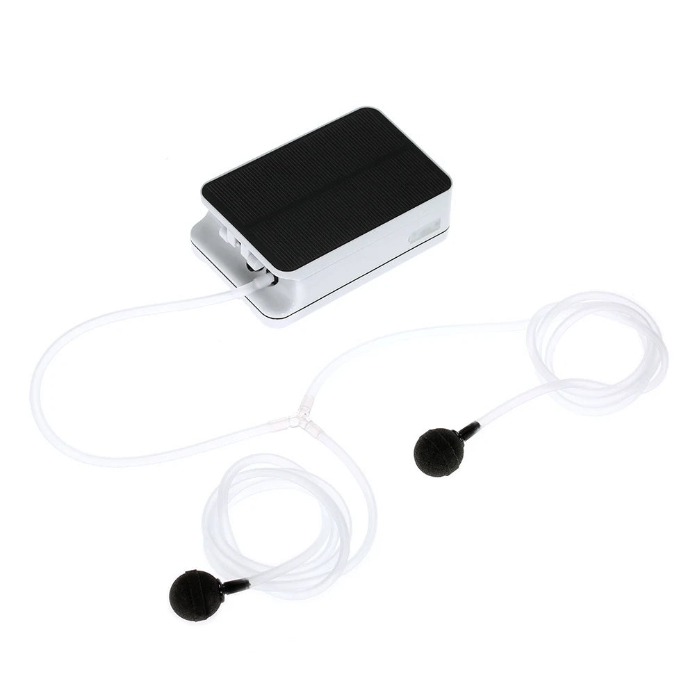 5V Solar Powers Charging Oxygenator Fish Tanks Aquarium Air Pump Fishing Oxygen Pump Aerator with Air Stones