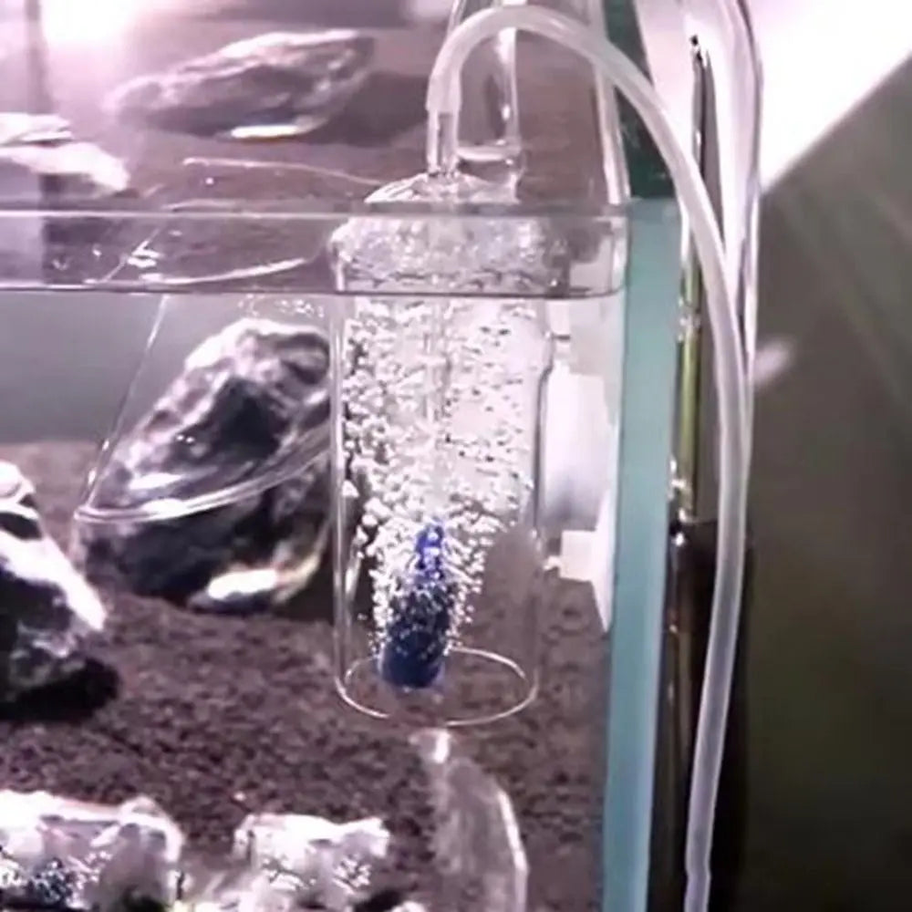 Crystal Glass Fish Tank Dissolved Oxygen Device Anti-Splash Design Preventing Water Splashing Fish Tank Oxygen Aerator