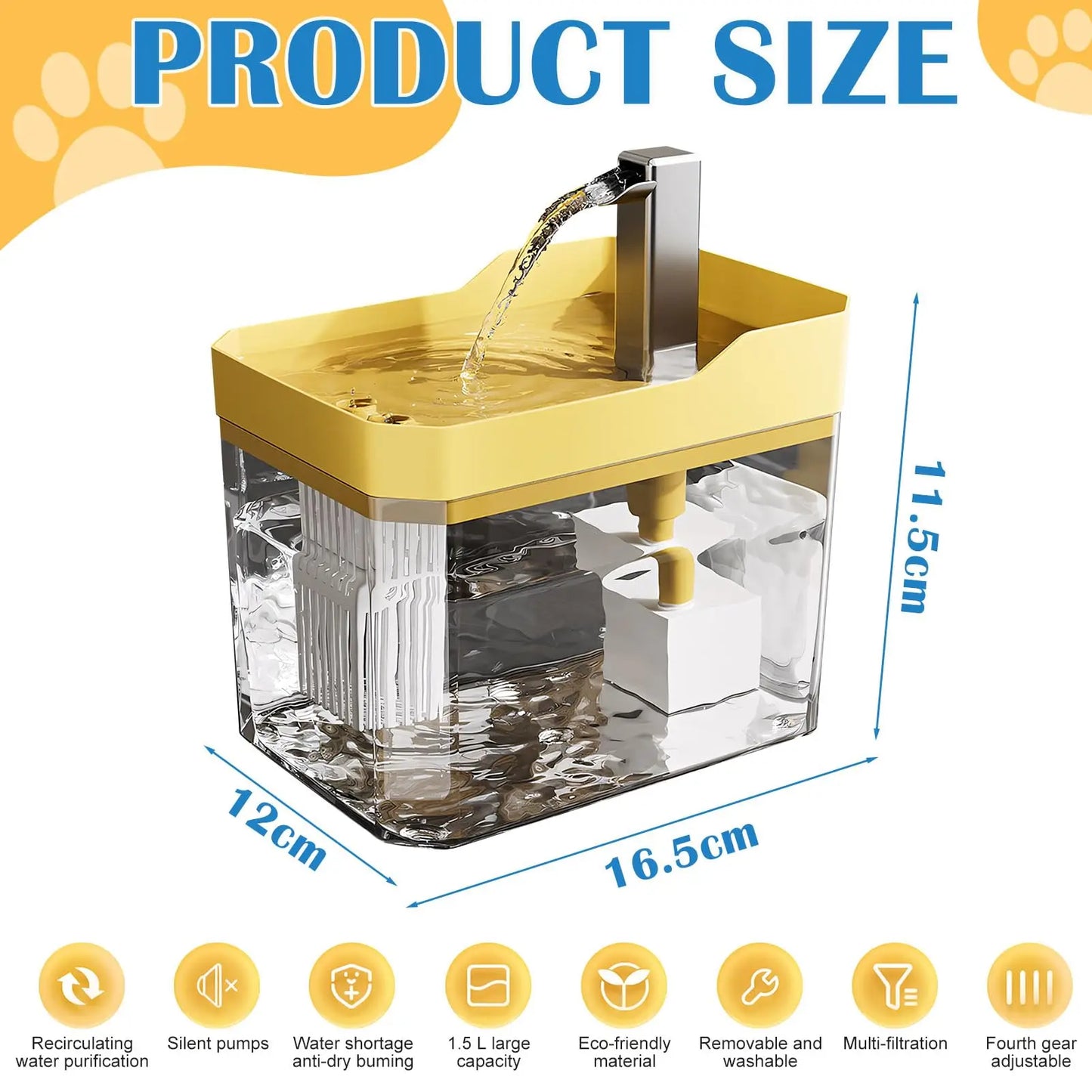 Cat Water Fountain Auto Filter Transparent  Drinker USB Anti-Dry Burning Recirculate Filtering Water Dispenser with Pump