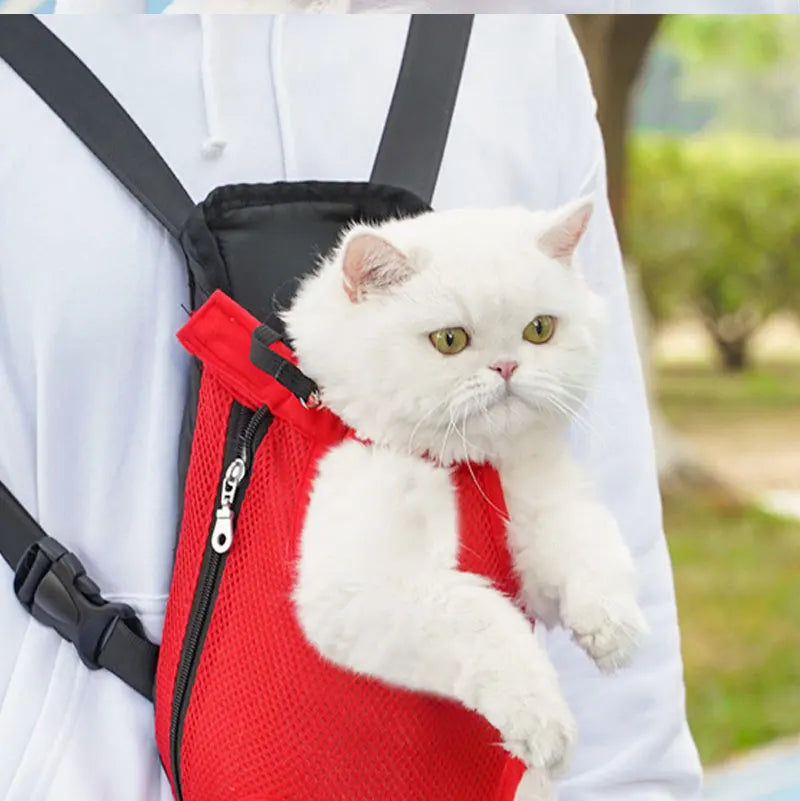 Adjustable Dog Front Carrier Legs Out Breathable Portable Travel Pet Dog Carrier Backpack Mesh Carrier for Dog Cats Outdoor