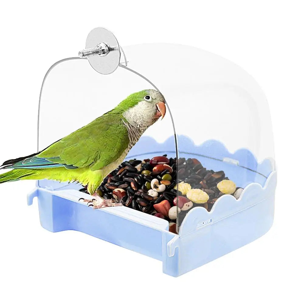 Bird Bath For Cage Spacious Parakeets Shower Bathtub Multifunction Cleaning Pet Supplies Bird Cage Accessories Clear Bathtub