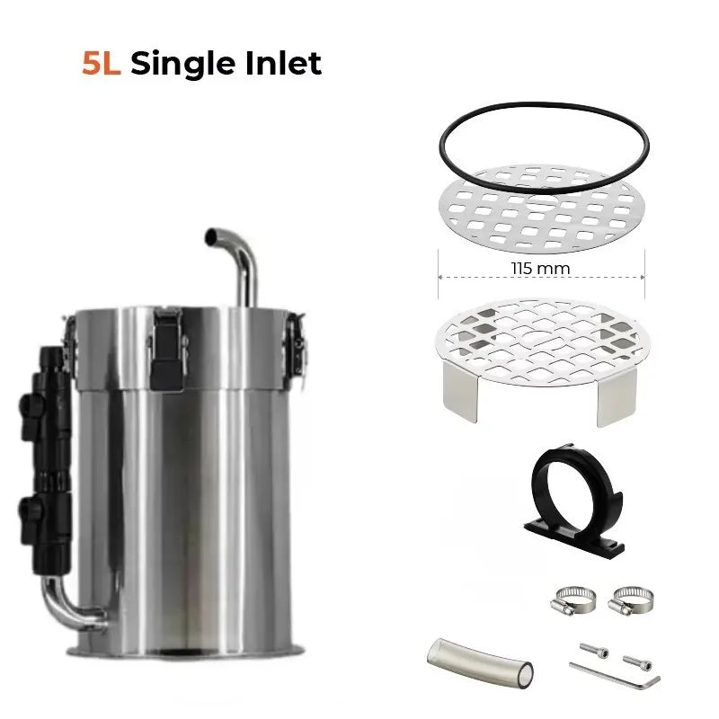 ADA Style External Aquarium Canister Stainless Steel Pro Canister Filter Fish Tank Filter Bucket Barrel Filter for Aquariums