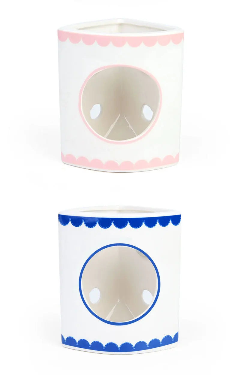 Pet ceramic supplies rabbit drinking fountain hanging bowl chinchilla ceramic toilet rabbit grass rack