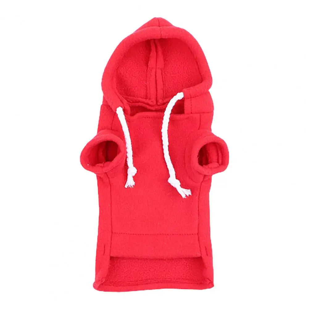 Cute Ferret Hoodie Solid Color Drawstring Hooded Sweatshirt Thick Fluffy Pet Hoodie Foreleg Elastic Hamster Guinea Pig Clothes