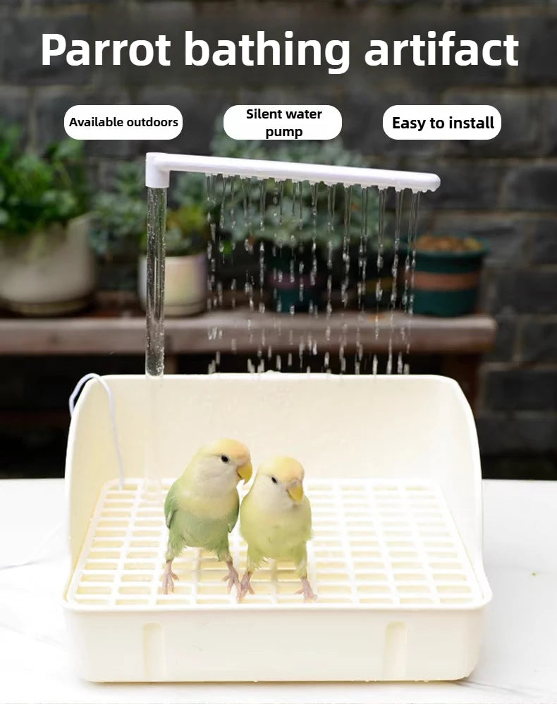 Bird electric bathing basin rain basin automatic circulating water for budgerigars peony cockatiels and sun conures